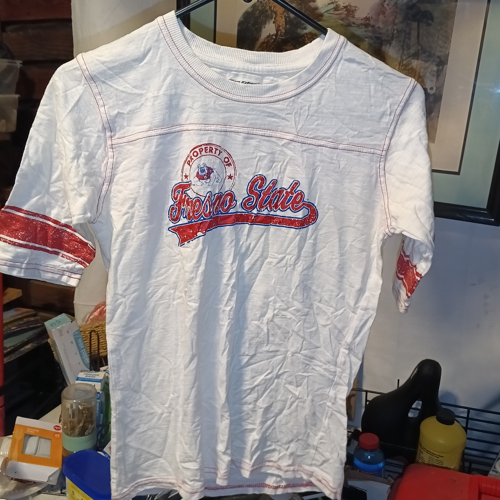 Pro Edge White and Red Short Sleeve Tees Casual Cotton